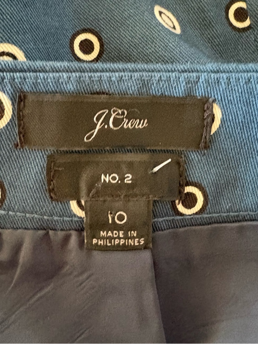 J.Crew No. 2 Pencil Skirt Dark Teal White Dot Print Size 10 - Picture 4 of 14